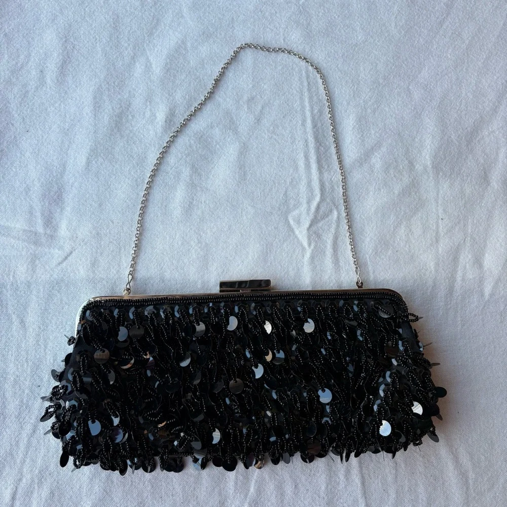 White House Black Market Sequin Evening Clutch - Picture 1 of 4